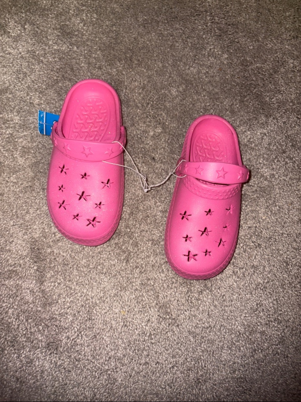 New Girls Pink Star-Cutout Slip-On Sandals size 2/3